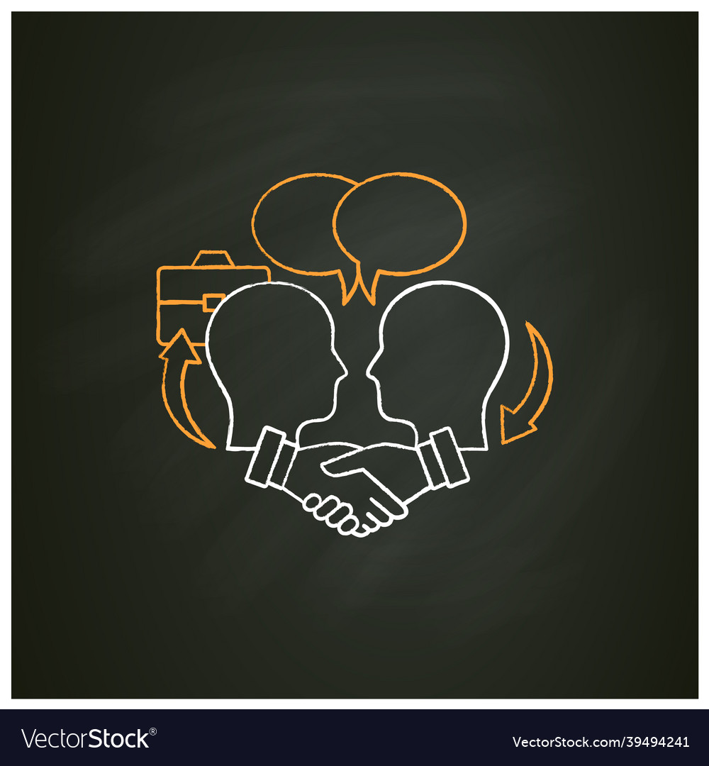 Negotiation chalk icon Royalty Free Vector Image