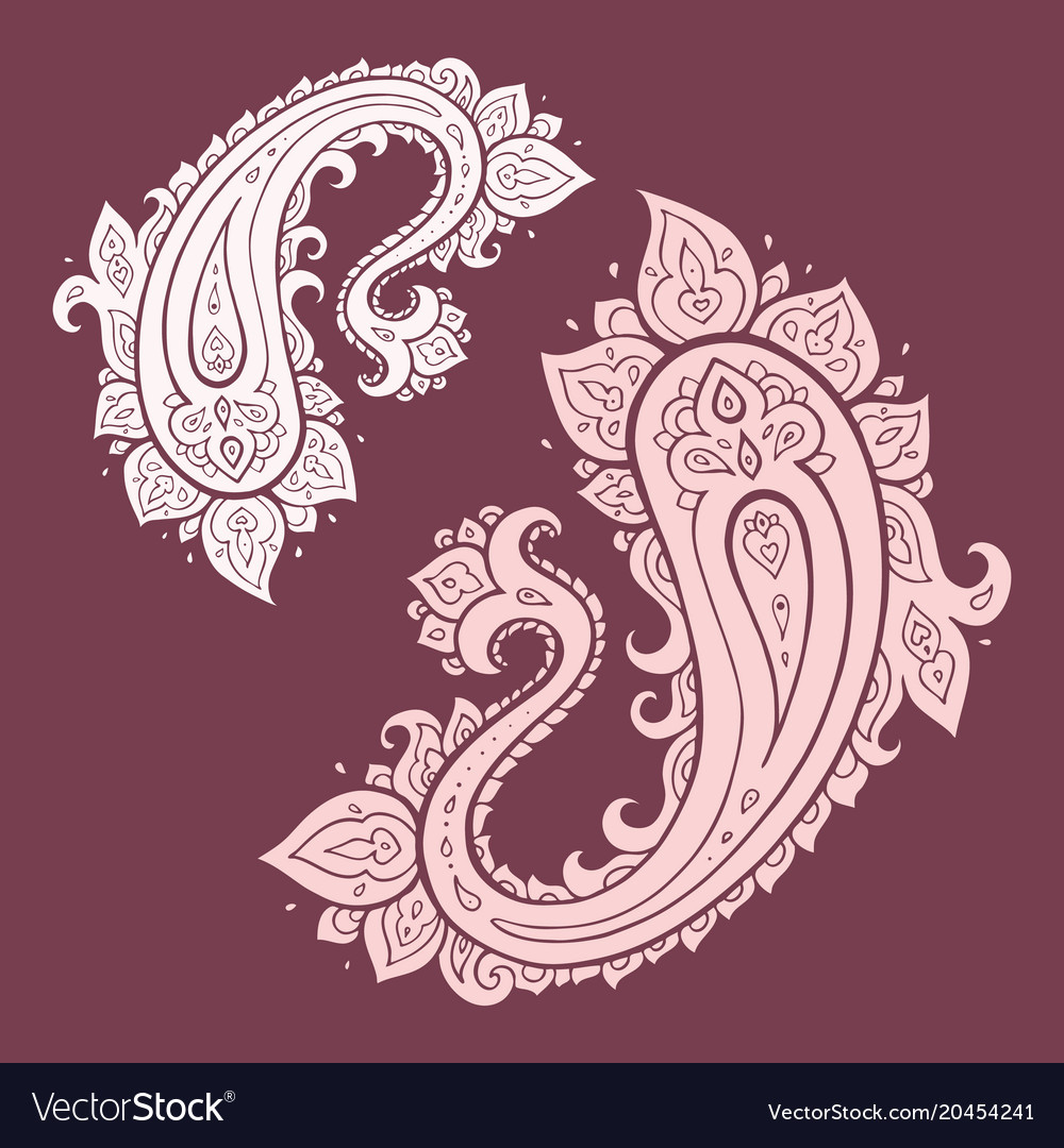 Paisley background hand drawn ornament