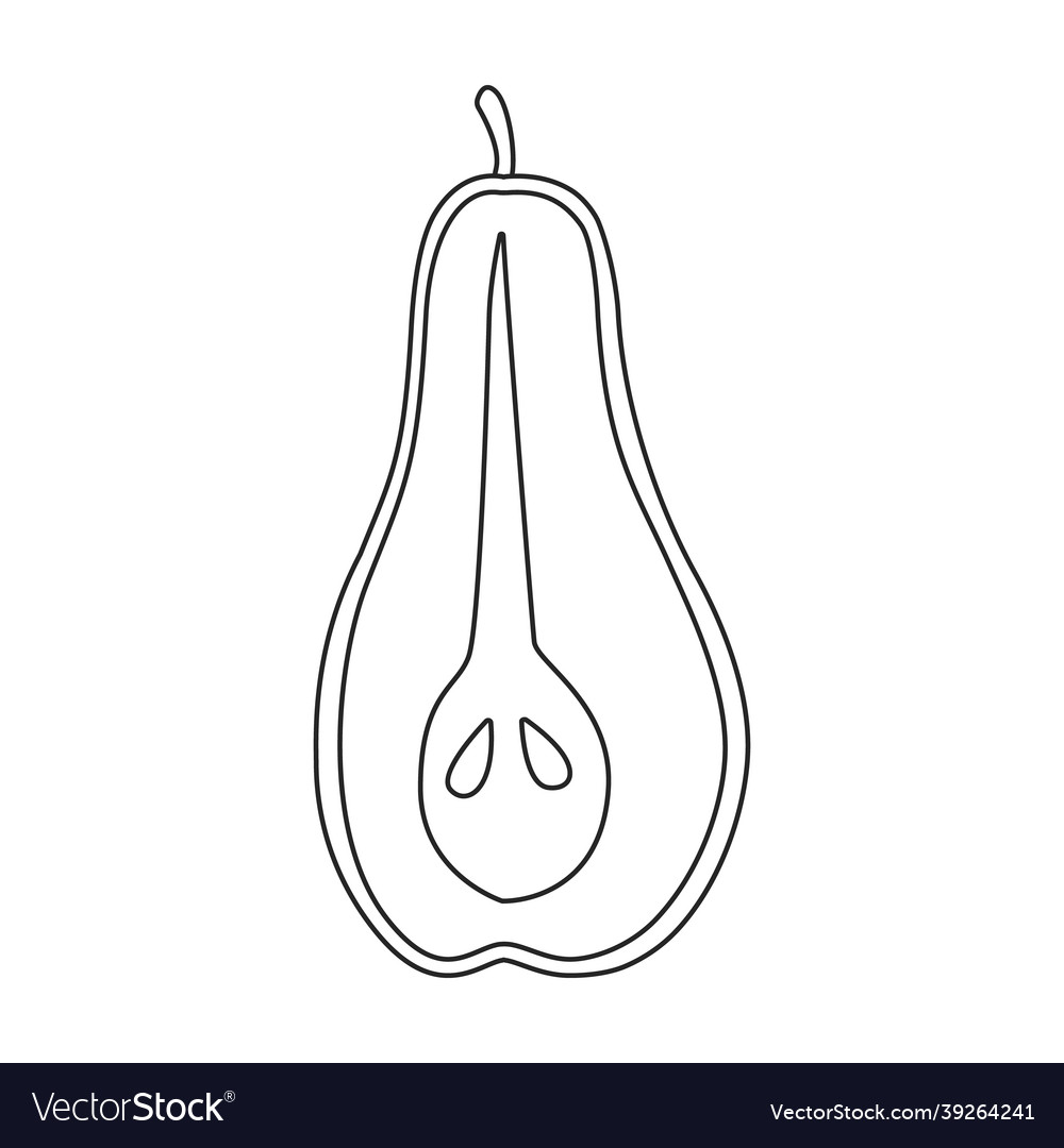 Pear iconoutline icon isolated Royalty Free Vector Image