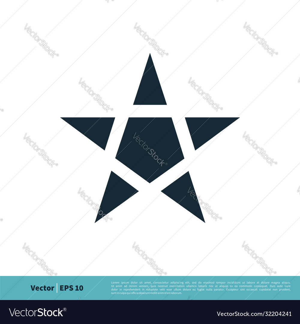 Pentagram star icon logo template design eps 10