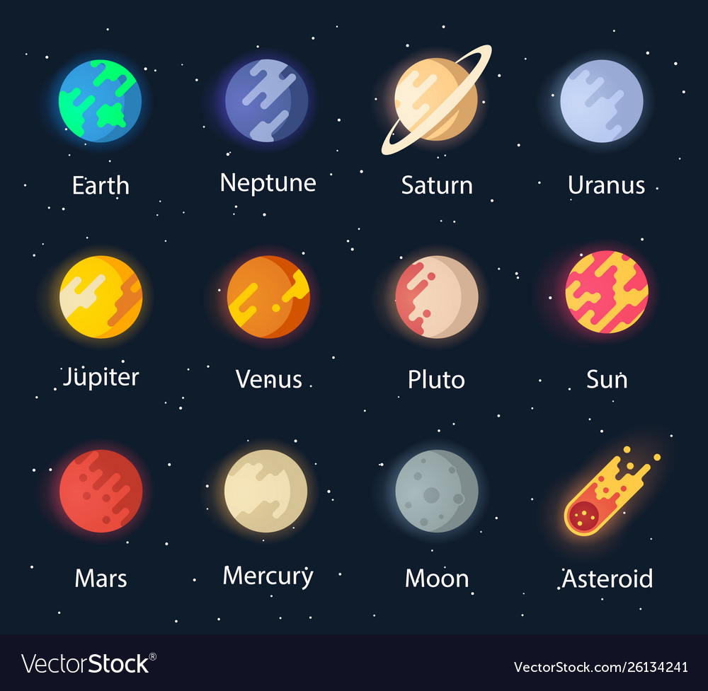 Planet solar system Royalty Free Vector Image - VectorStock