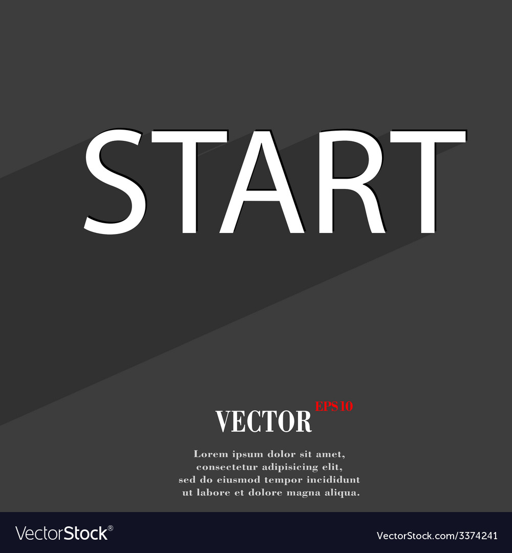 Start Symbol flaches modernes Webdesign mit langen