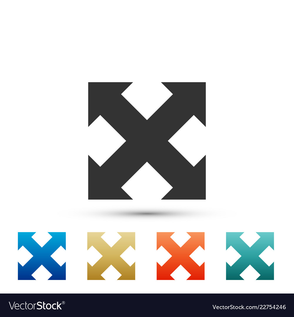 Arrows in four directions icon isolated