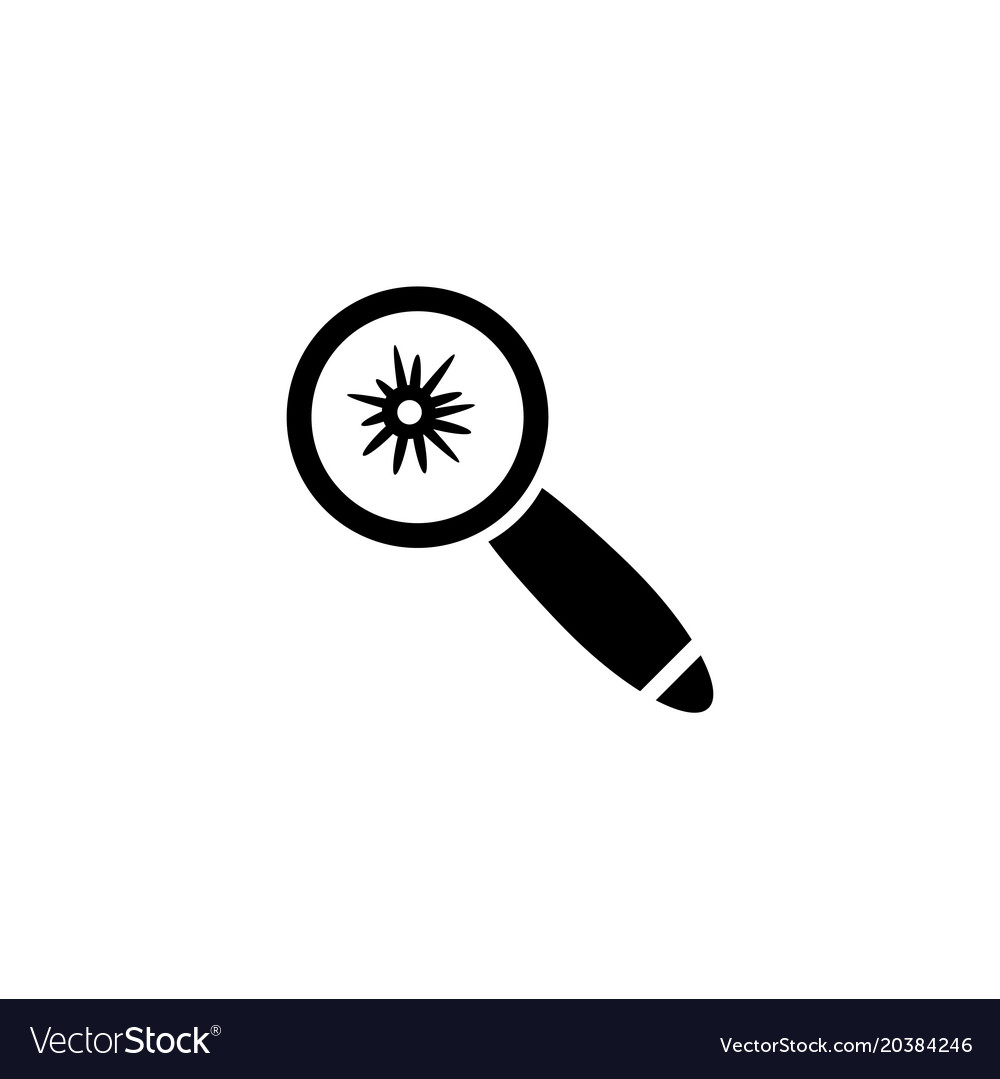 Bug find flat icon Royalty Free Vector Image - VectorStock