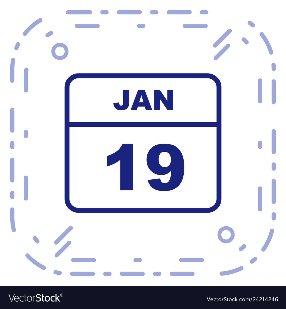 January 19th date on a single day calendar Vector Image