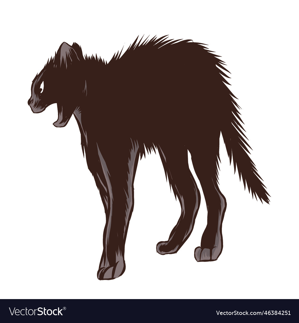 Black Cat Scared Royalty Free Vector Image Vectorstock