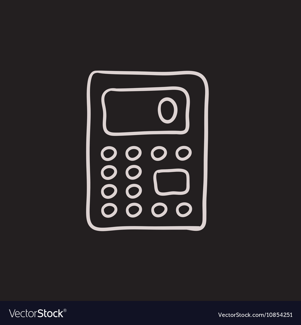 Calculator sketch icon Royalty Free Vector Image