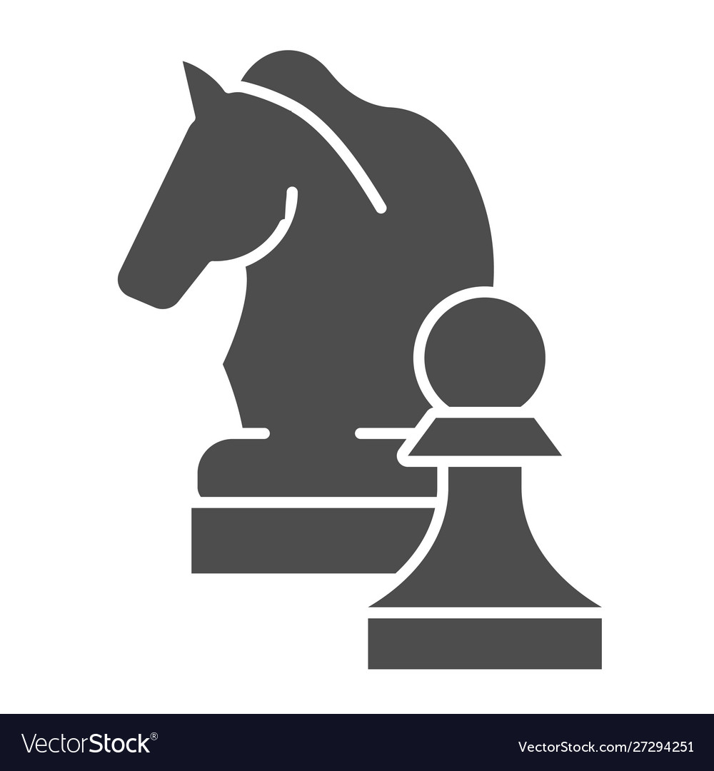 Chess knight solid icon horse