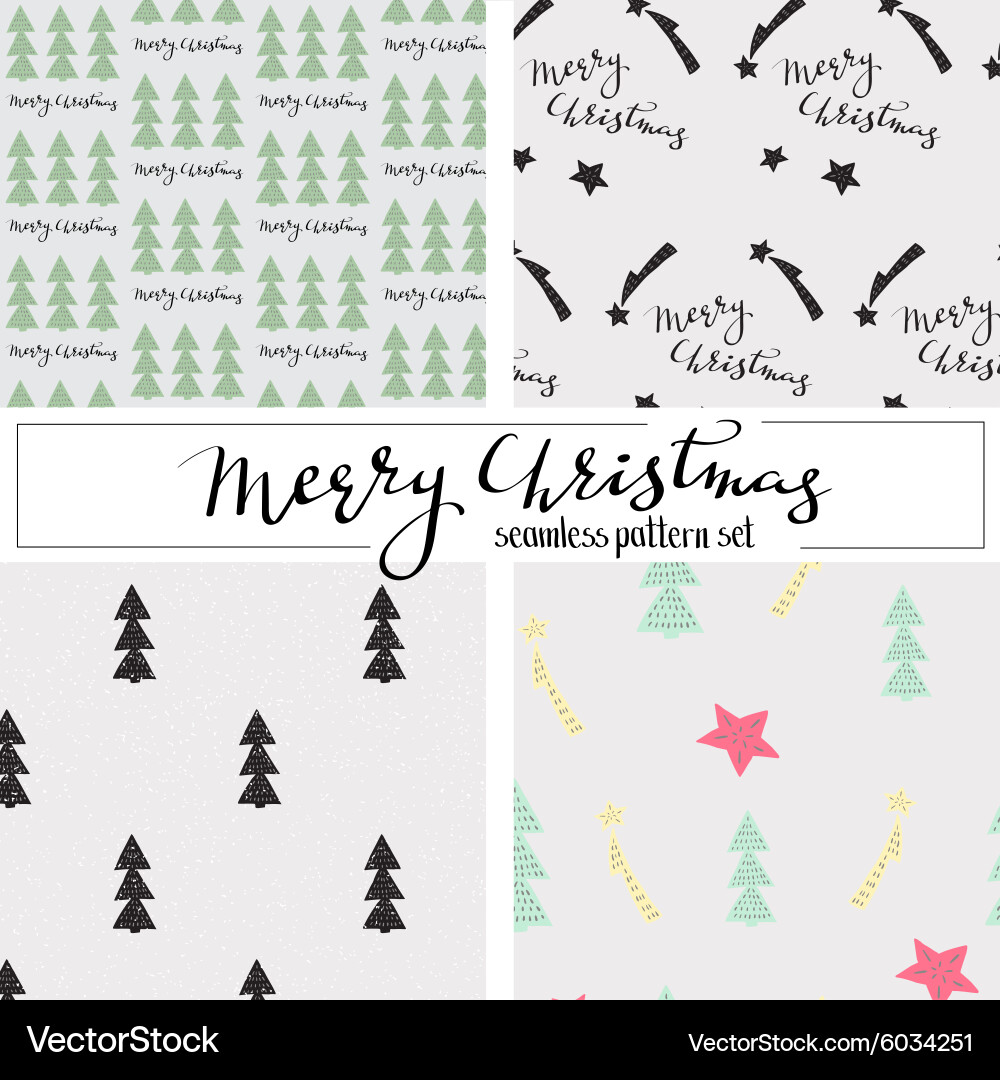 Christmas seamless pattern set Royalty Free Vector Image