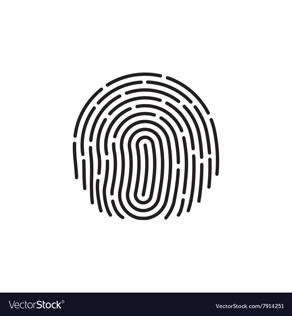 Fingerprint icon image flat icon app Royalty Free Vector