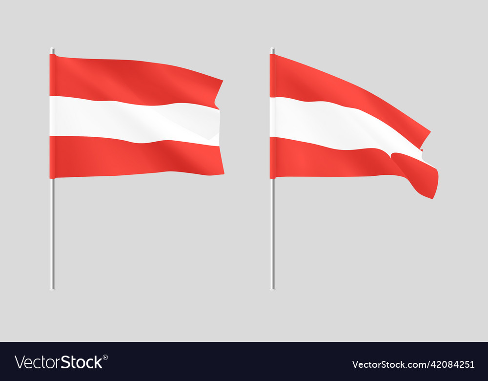 Flags of austria set national realistic