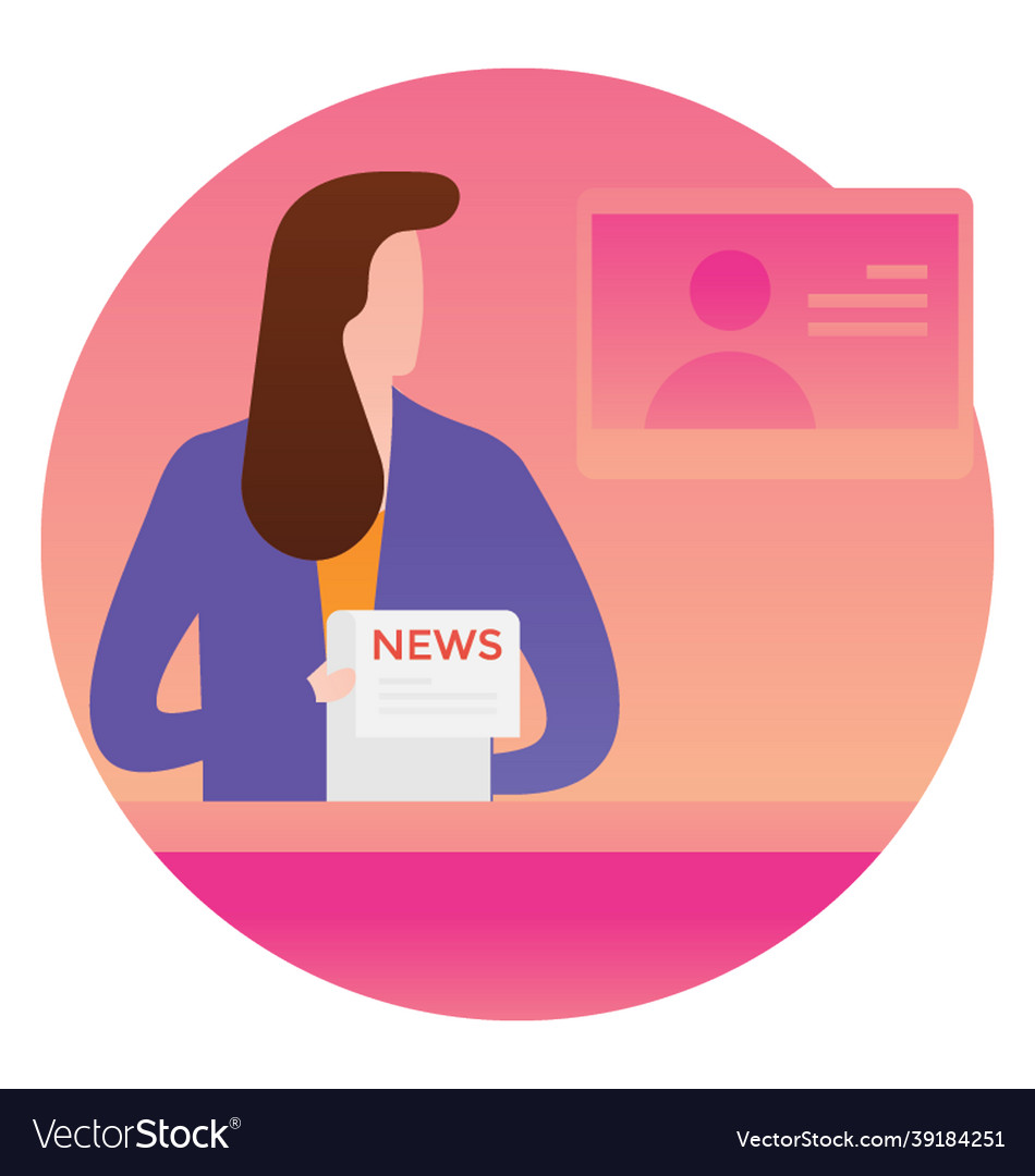 Newscaster Royalty Free Vector Image - VectorStock