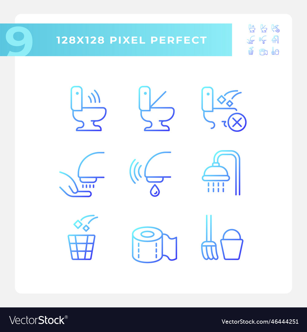 Public toilets service pixel perfect gradient Vector Image