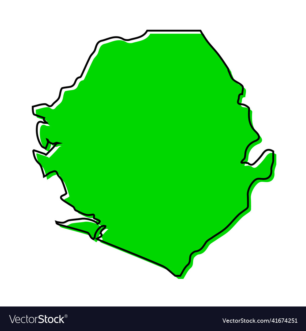 Simple outline map of sierra leone stylized line Vector Image