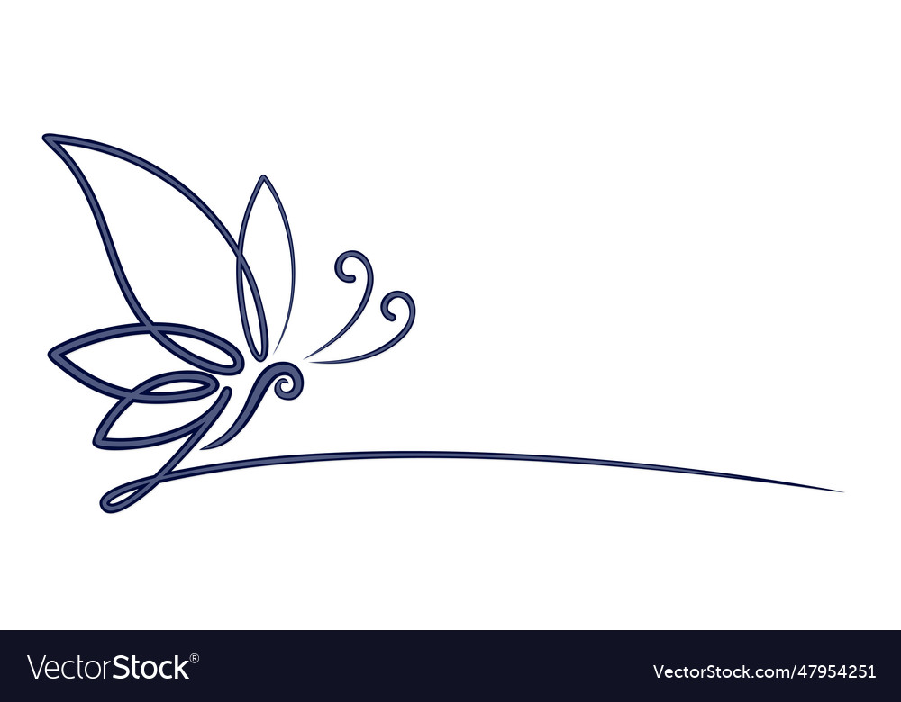 Symbol of blue butterfly Royalty Free Vector Image