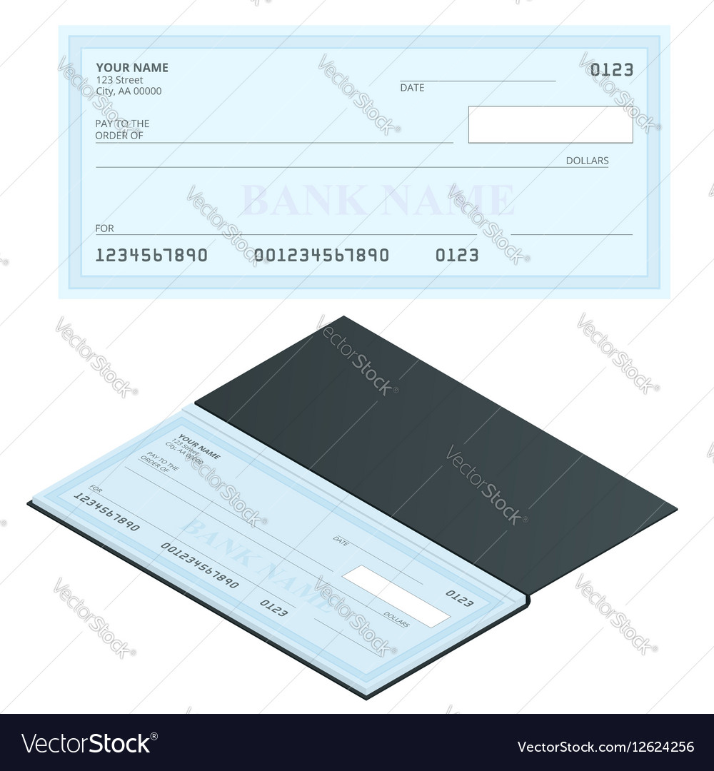 Bank check with modern design flat Royalty Free Vector Image