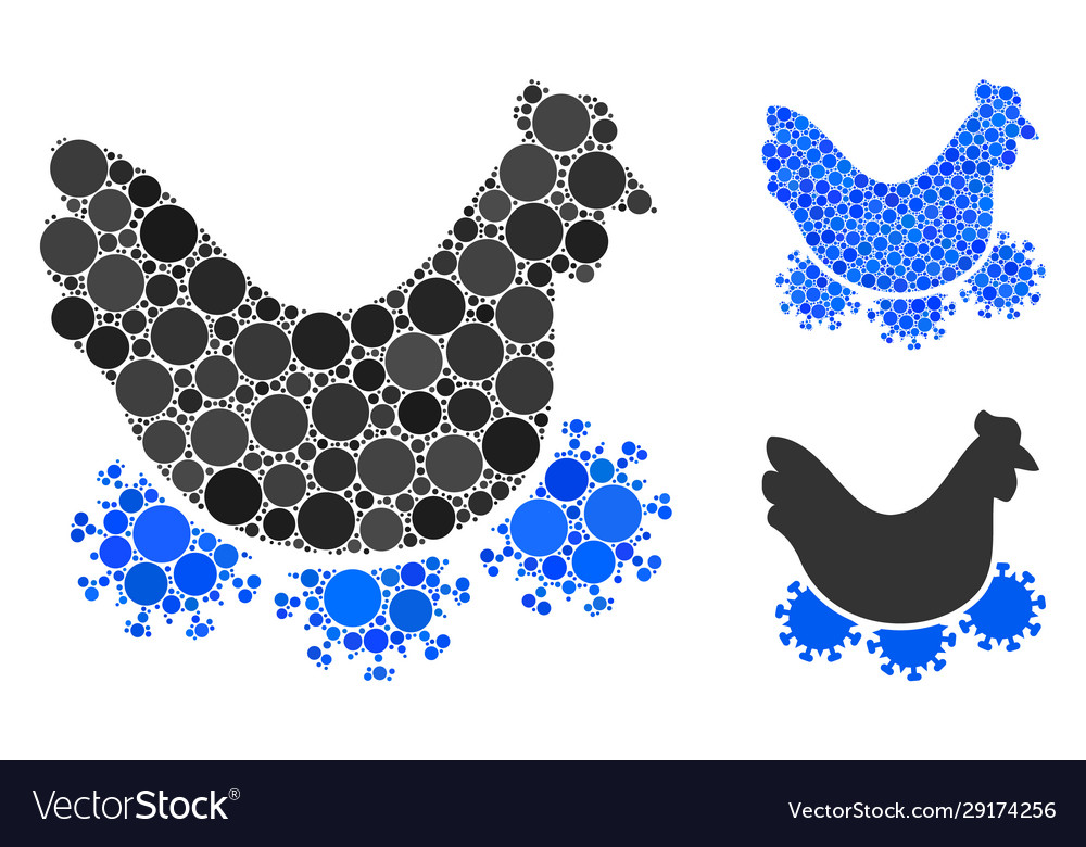 Chicken virus composition icon circles