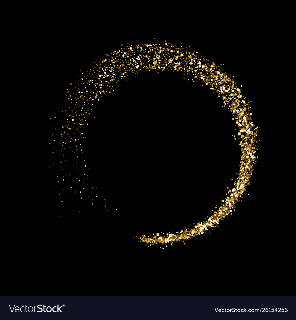 Golden glitter particles sparkling circle twirl Vector Image