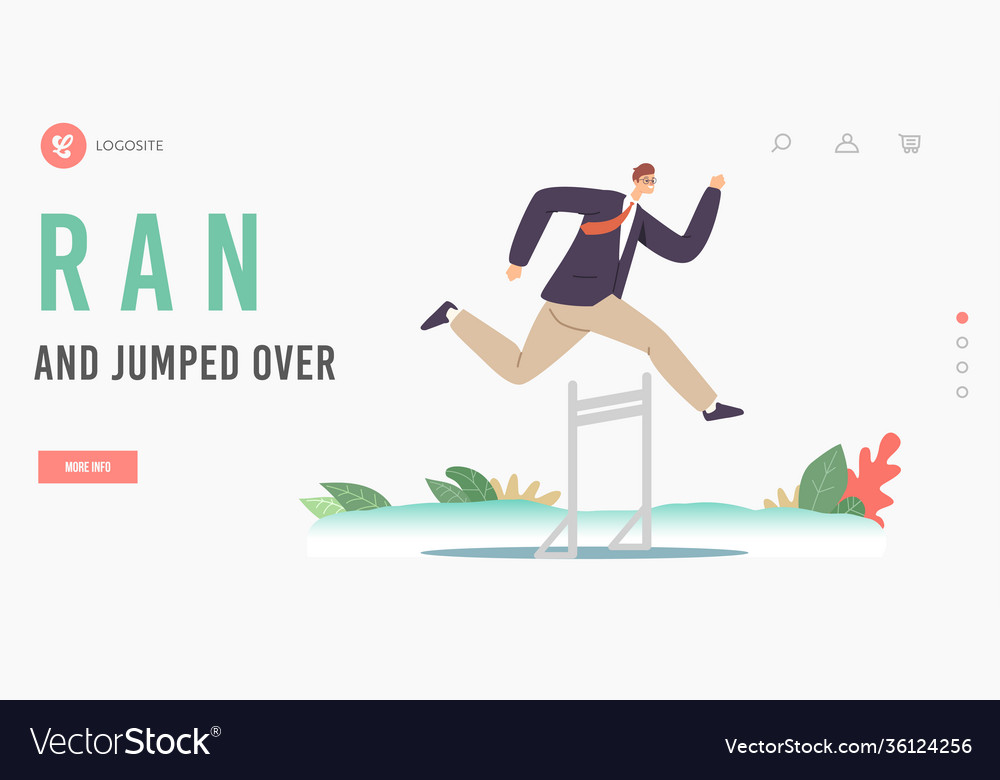 Hurdle jump landing page template successful