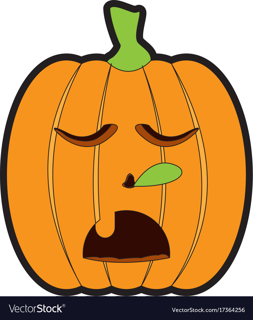 Isolated asleep jack-o-lantern Royalty Free Vector Image