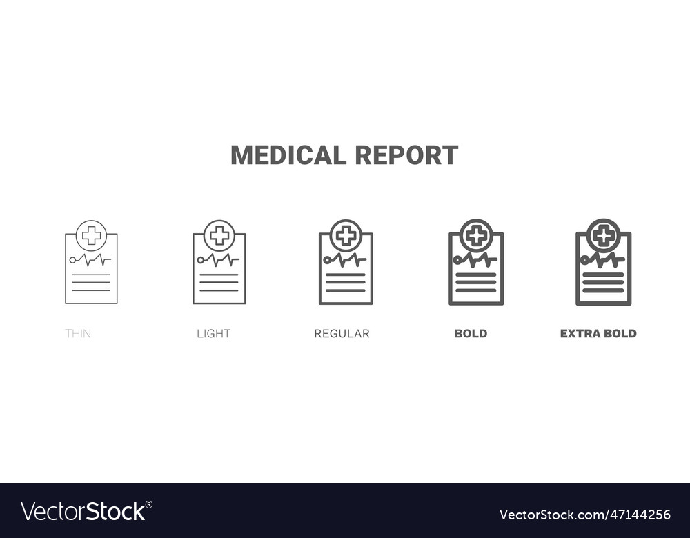 Medical report icon thin regular bold and more