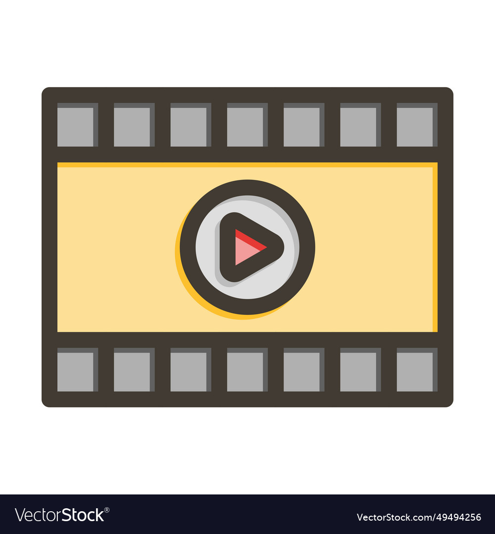 Movie thick line filled colors icon for personal