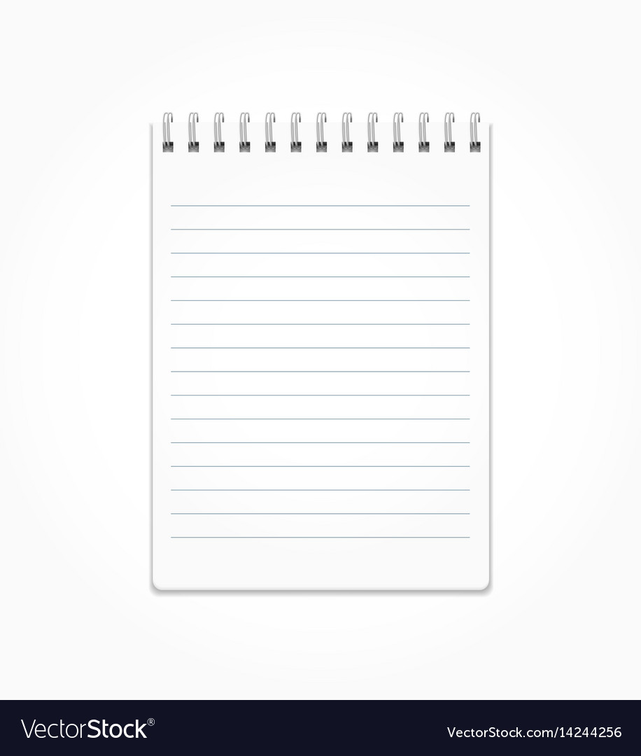 Realistic notepad with white sheets in a line Vector Image