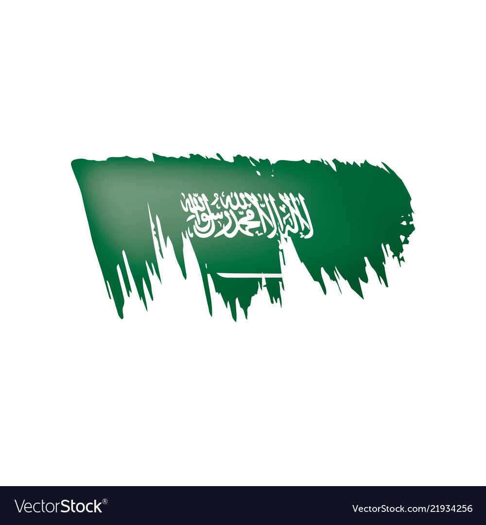 Saudi Arabien Flagge auf einem weißen