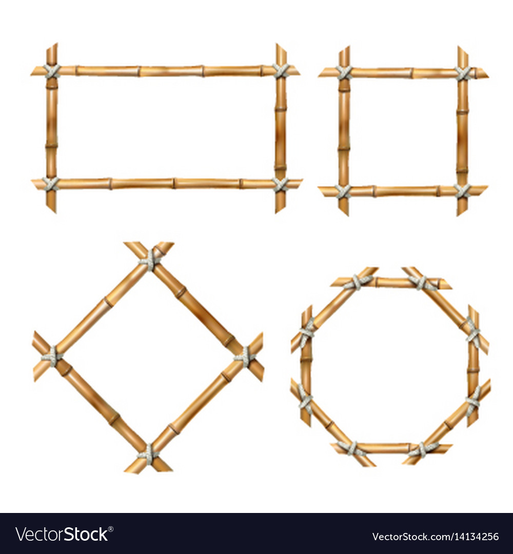 Set bamboo frames Royalty Free Vector Image - VectorStock