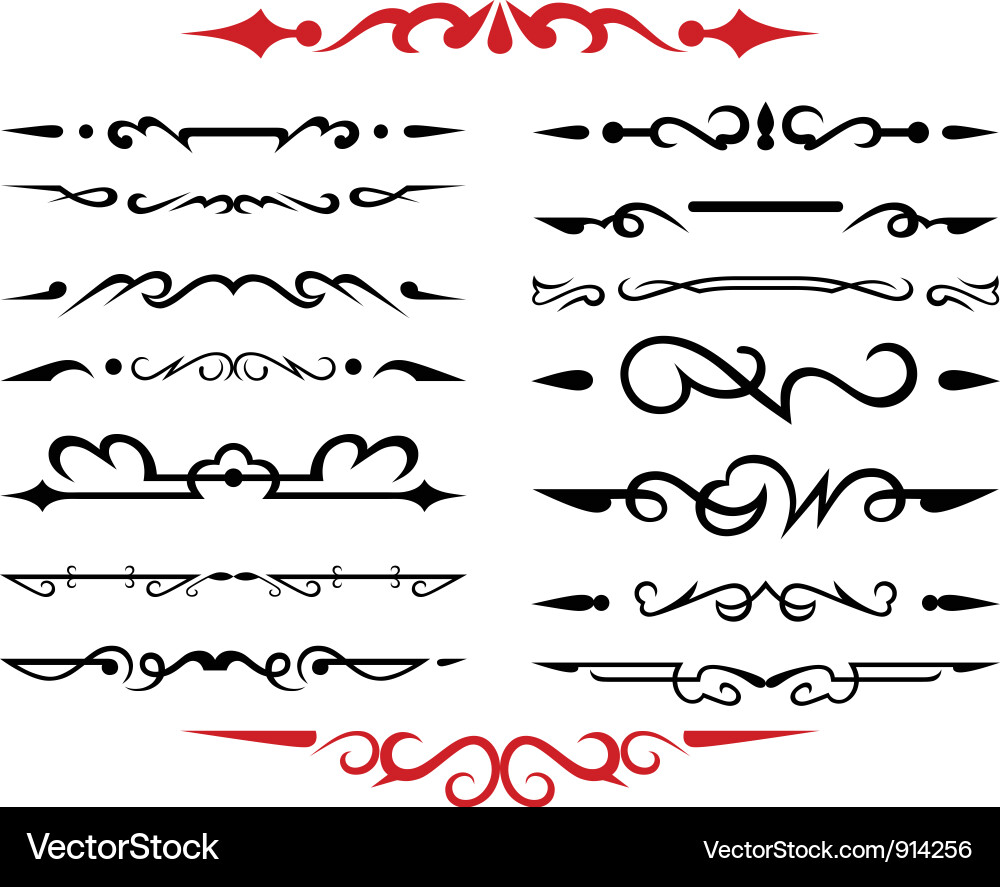 Set calligraphic design elements Royalty Free Vector Image