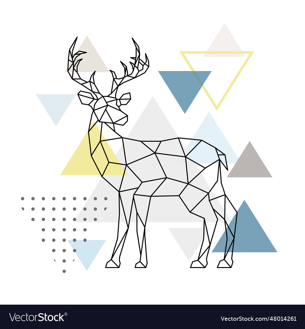 Abstract geometric deer side view scandinavian Vector Image