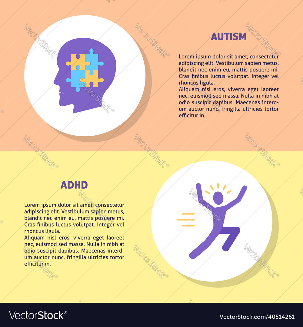 Autism and adhd flyer templates with place Vector Image