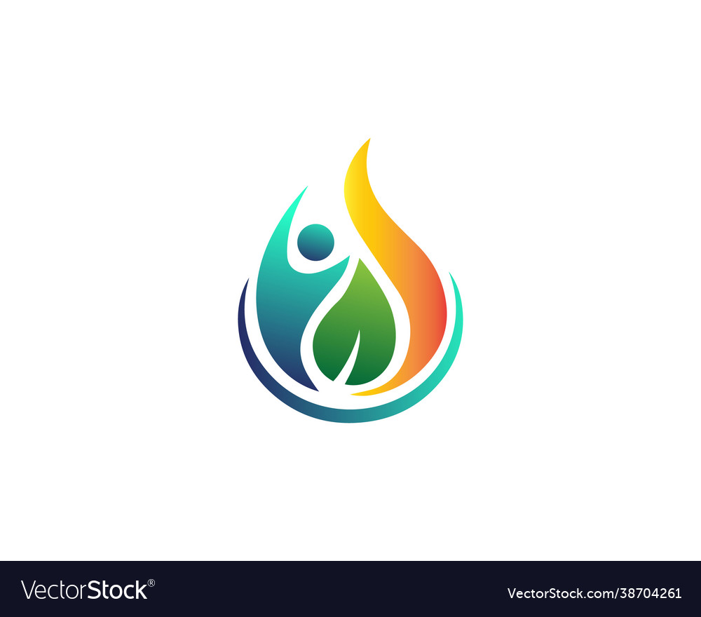 Biogas logo oil and fire Royalty Free Vector Image