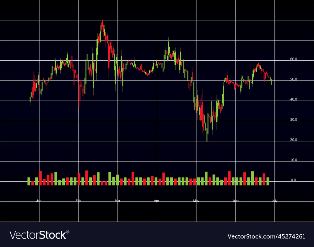 Dashboard Monitor Trading Chart Stock Market Vector Image