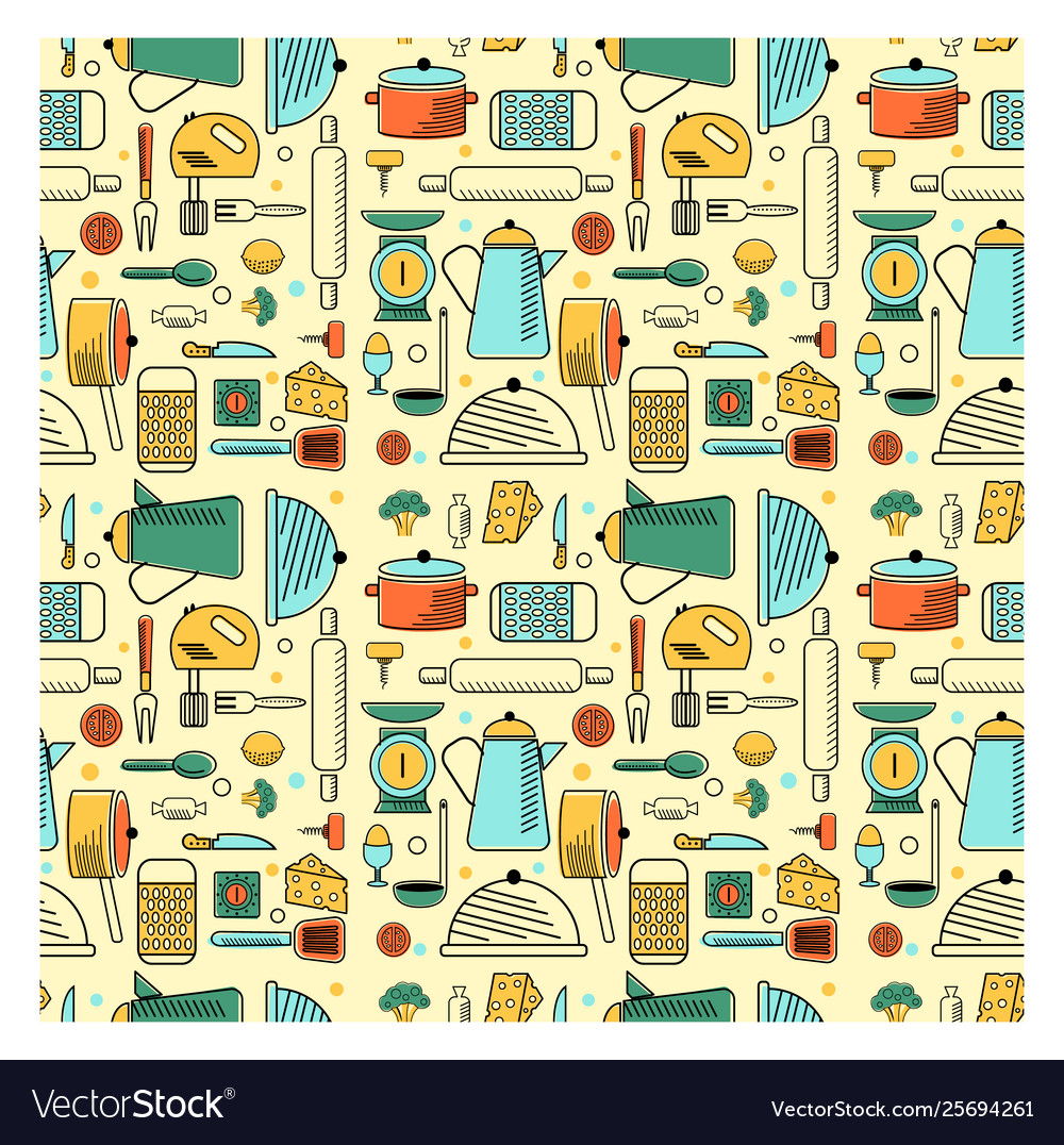 Home kitchen seamless geometric pattern