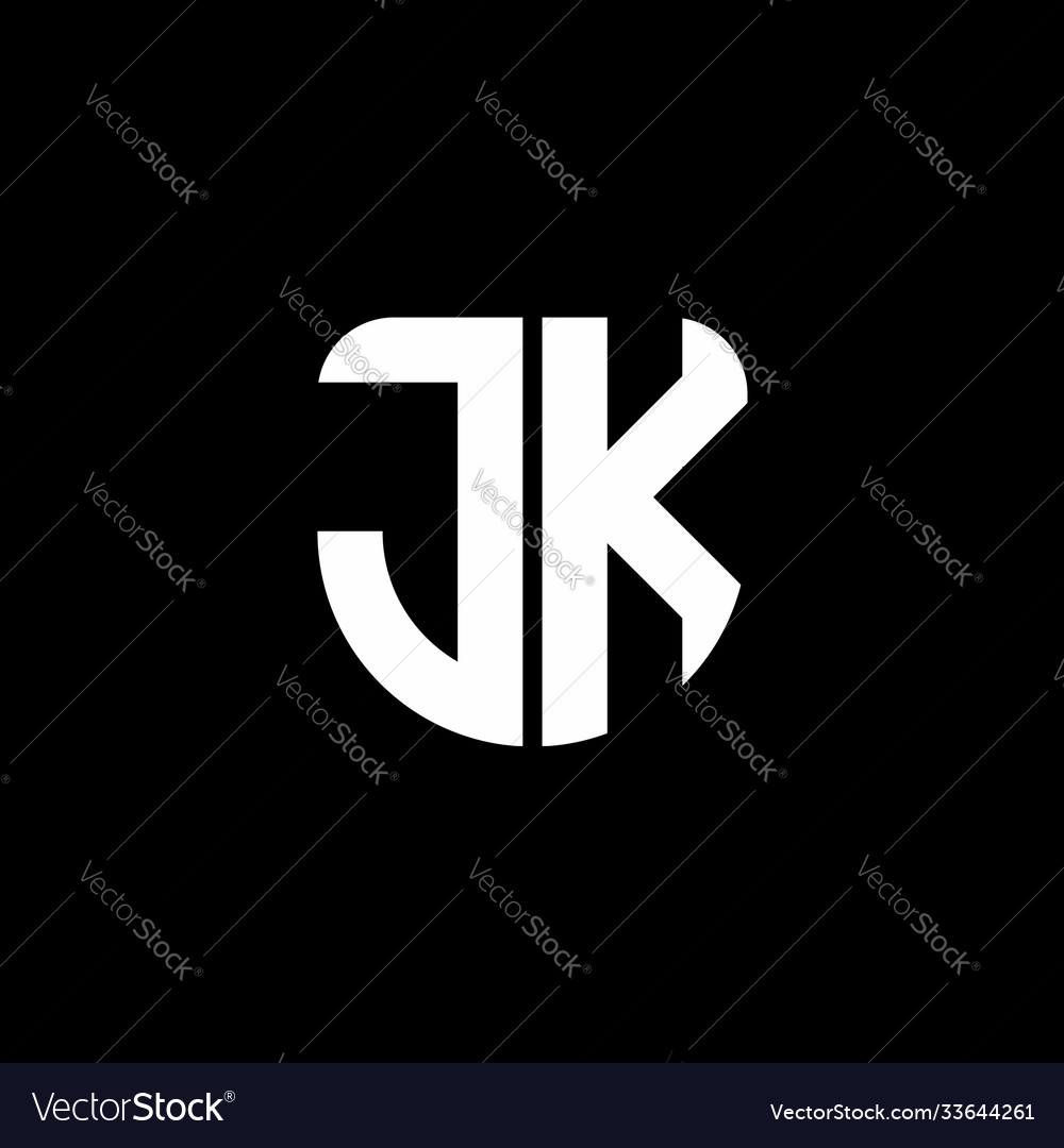 Jk logo monogram with circular shape shield Vector Image