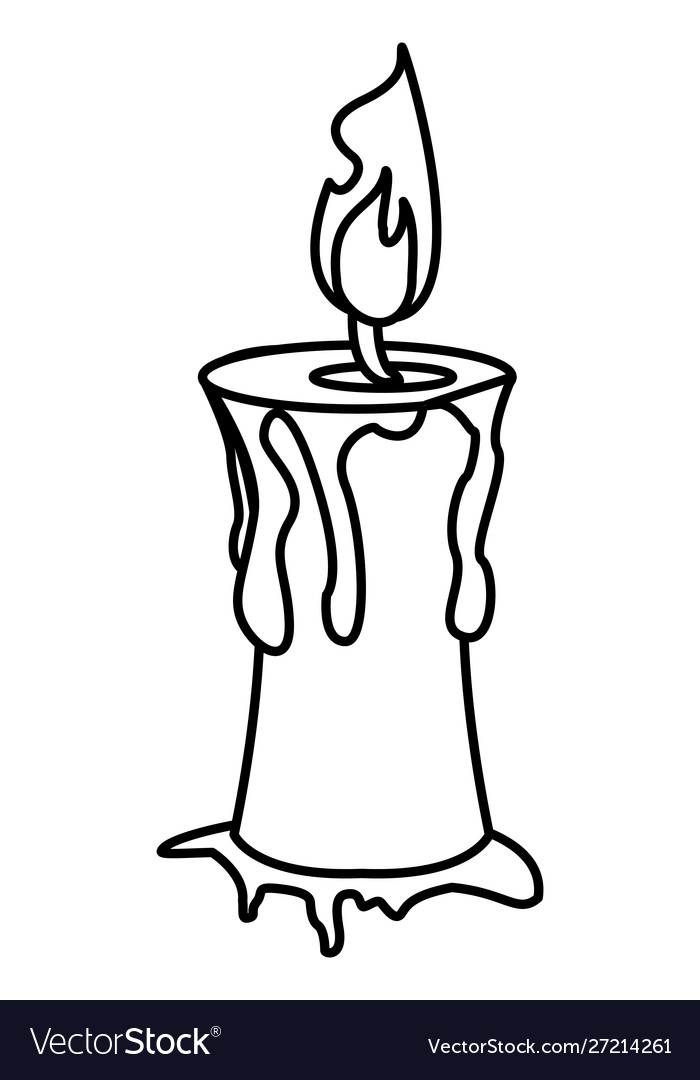 Paraffin candle halloween isolated icon Royalty Free Vector