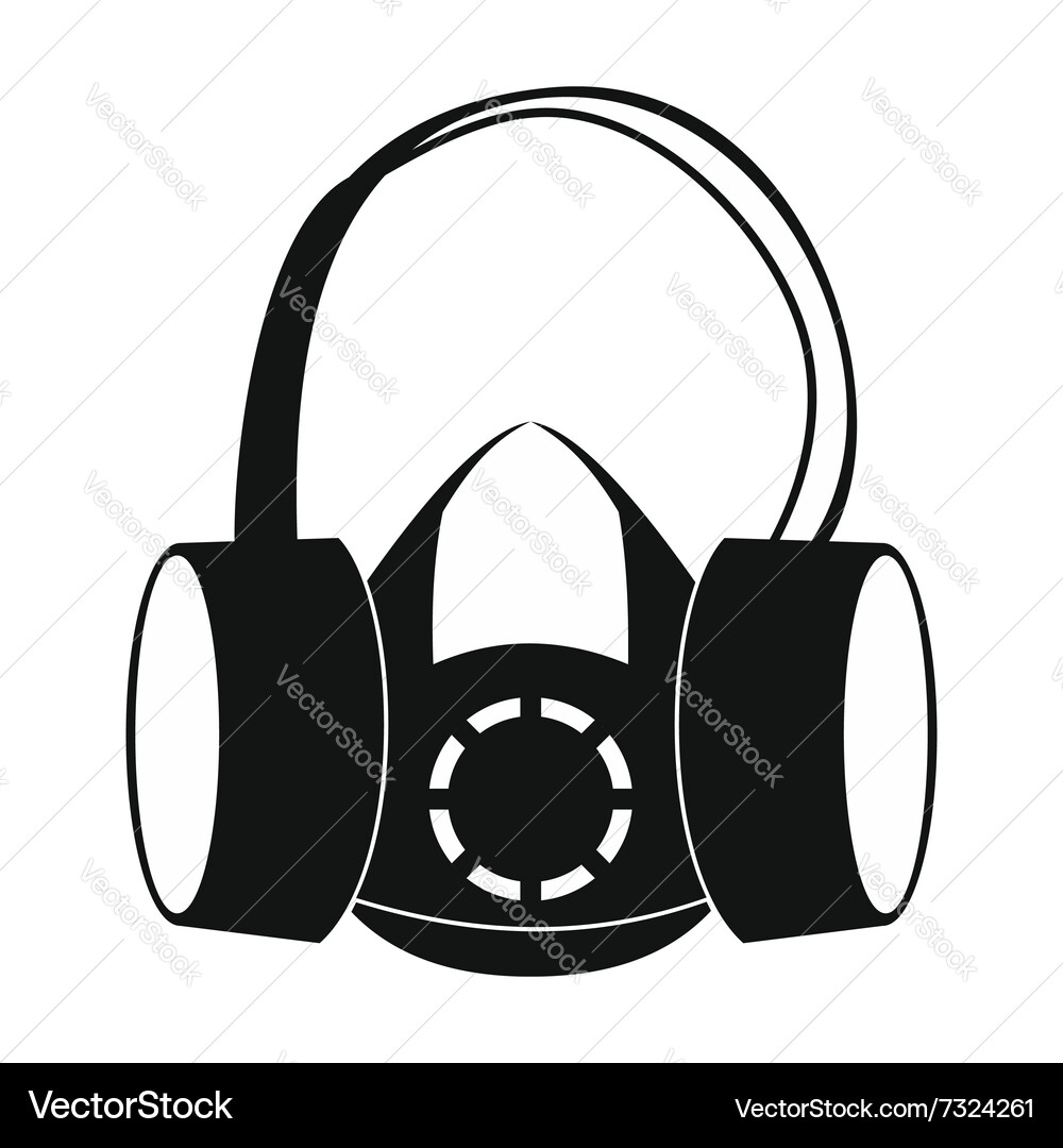 Protective ear muffs and respirator icon Vector Image