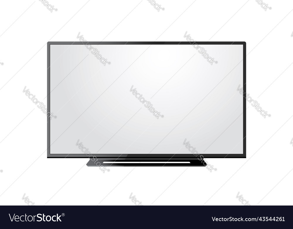 Realistic Led Tv Screen Front View Mockup Glossy Vector Image 8207