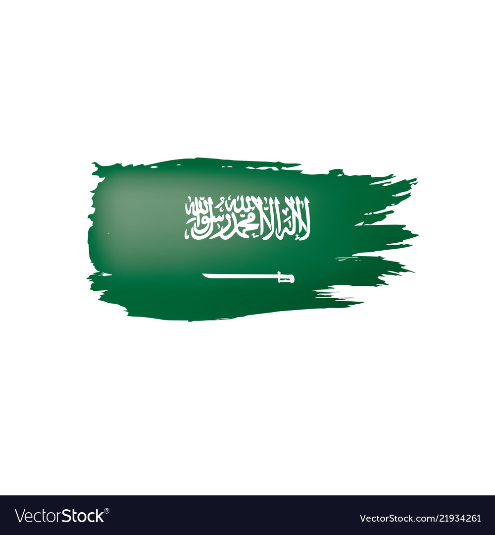 Saudi arabia flag on a white