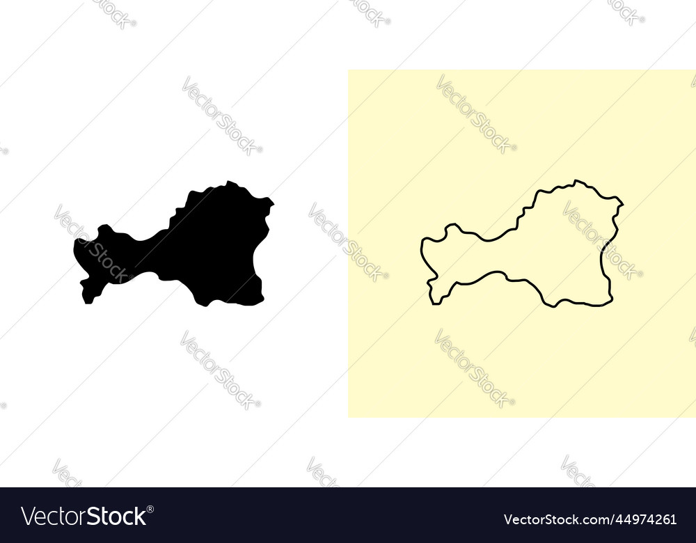 Tuva map russia europe filled and outline map Vector Image