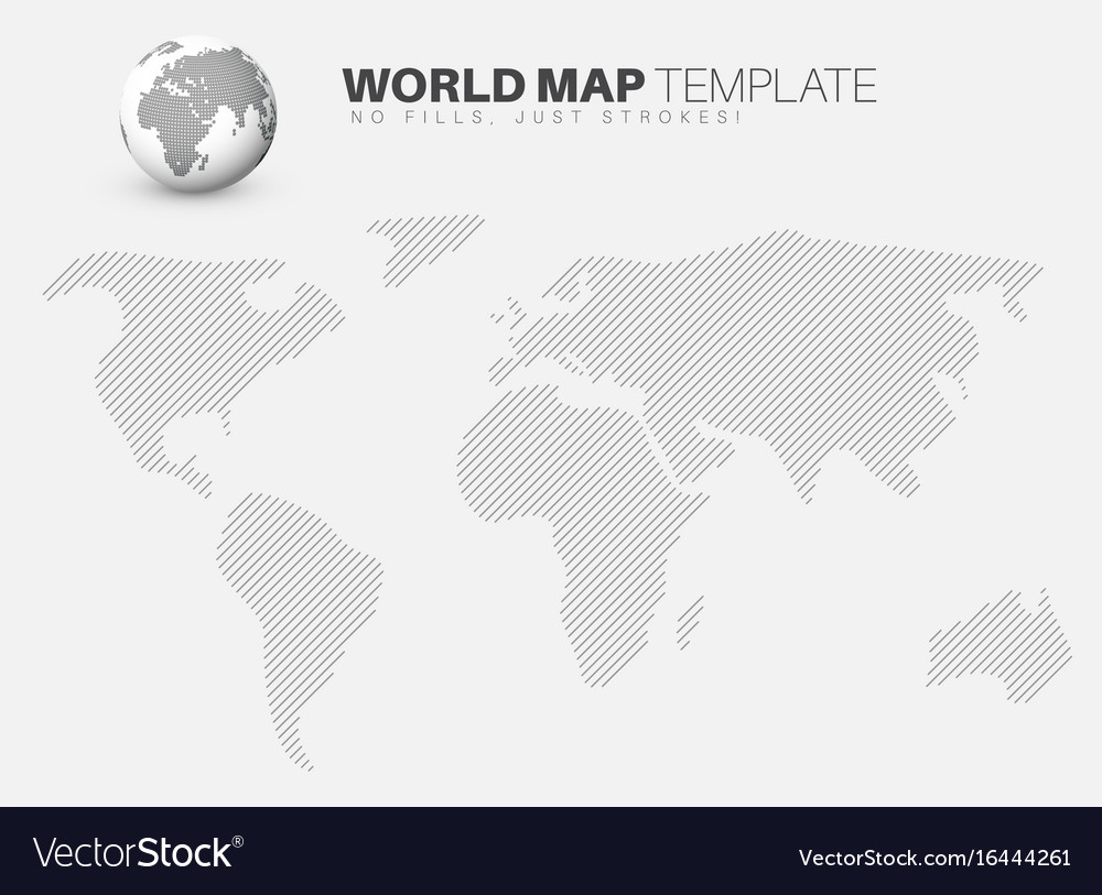 world map template for your infographics reports vector image world map template