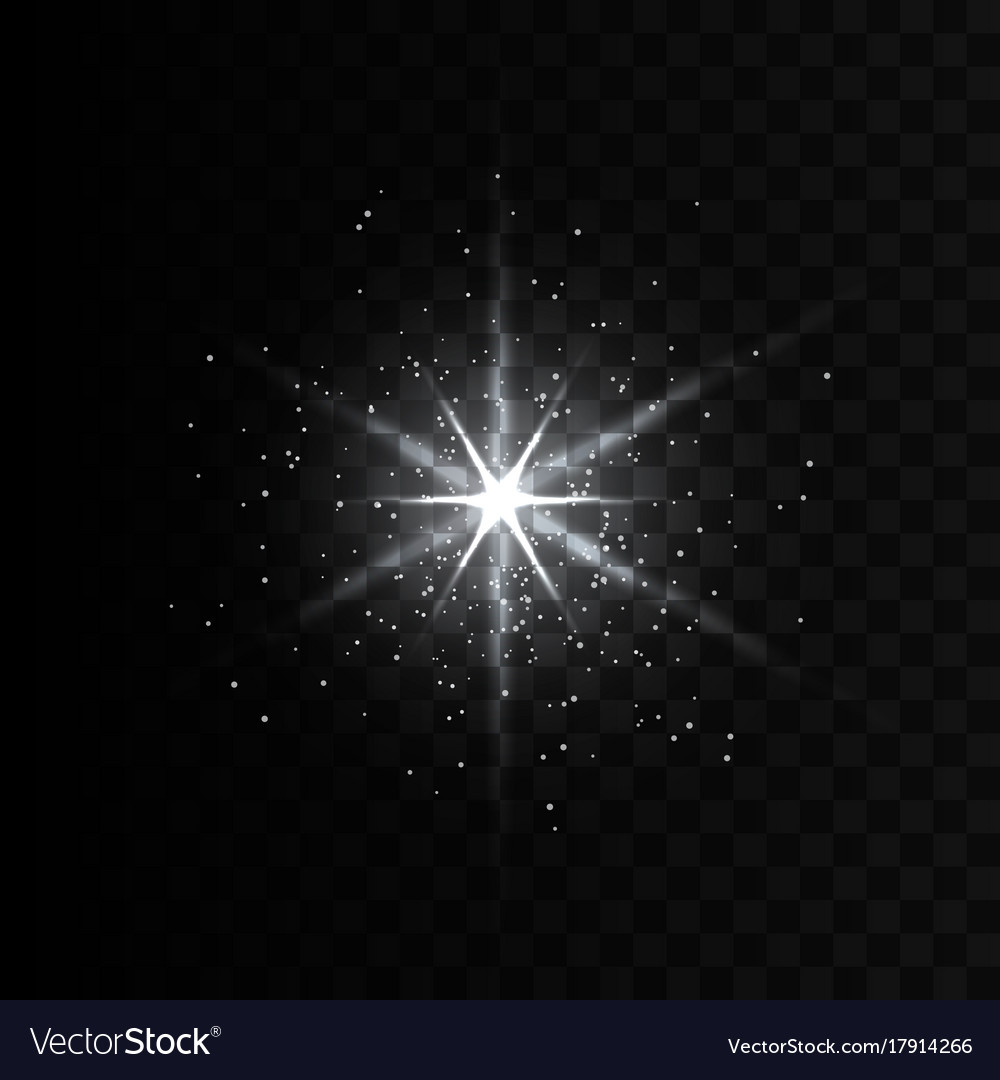 Glow light effect star burst with sparkles Vector Image