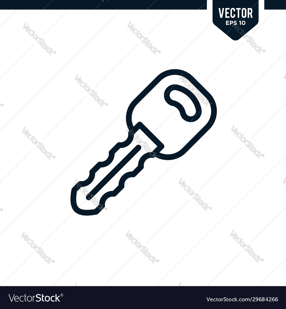 Key icon collection in outlined or line art style