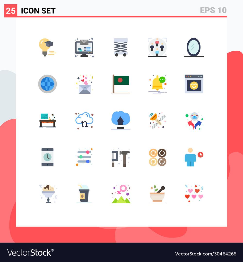 Mobile interface flat color set 25 pictograms