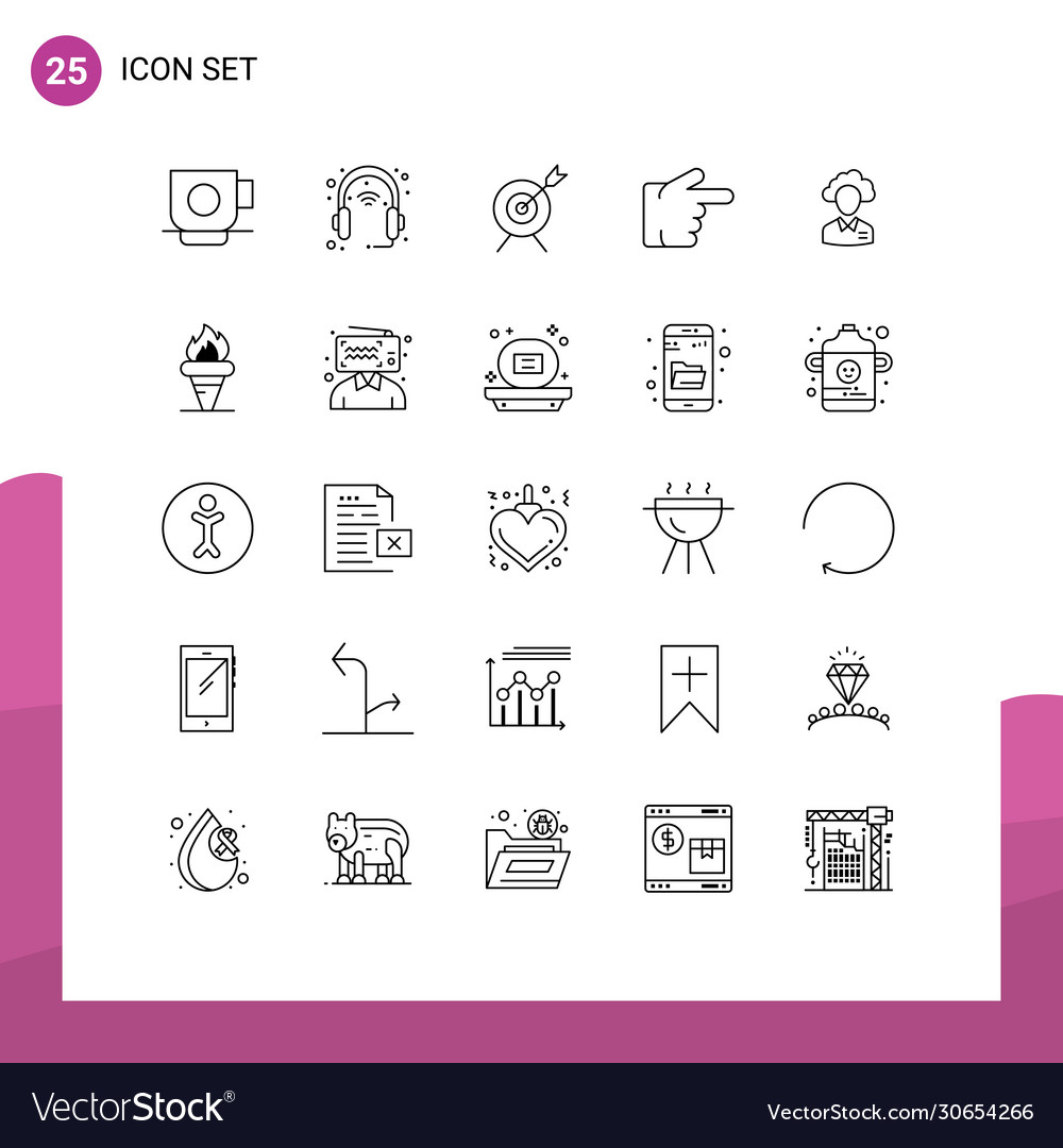 Mobile interface line set 25 pictograms