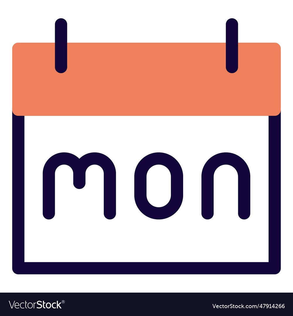 Sales scheduled on monday of a week Royalty Free Vector