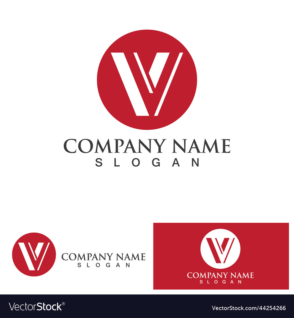 V logo template icon