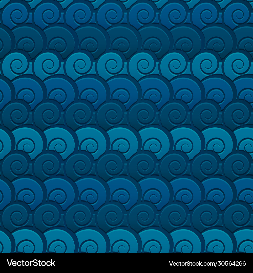 Water seashells seamless pattern Royalty Free Vector Image