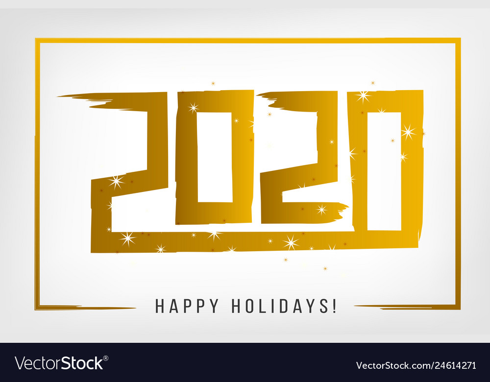 2020 happy new year abstract card line design